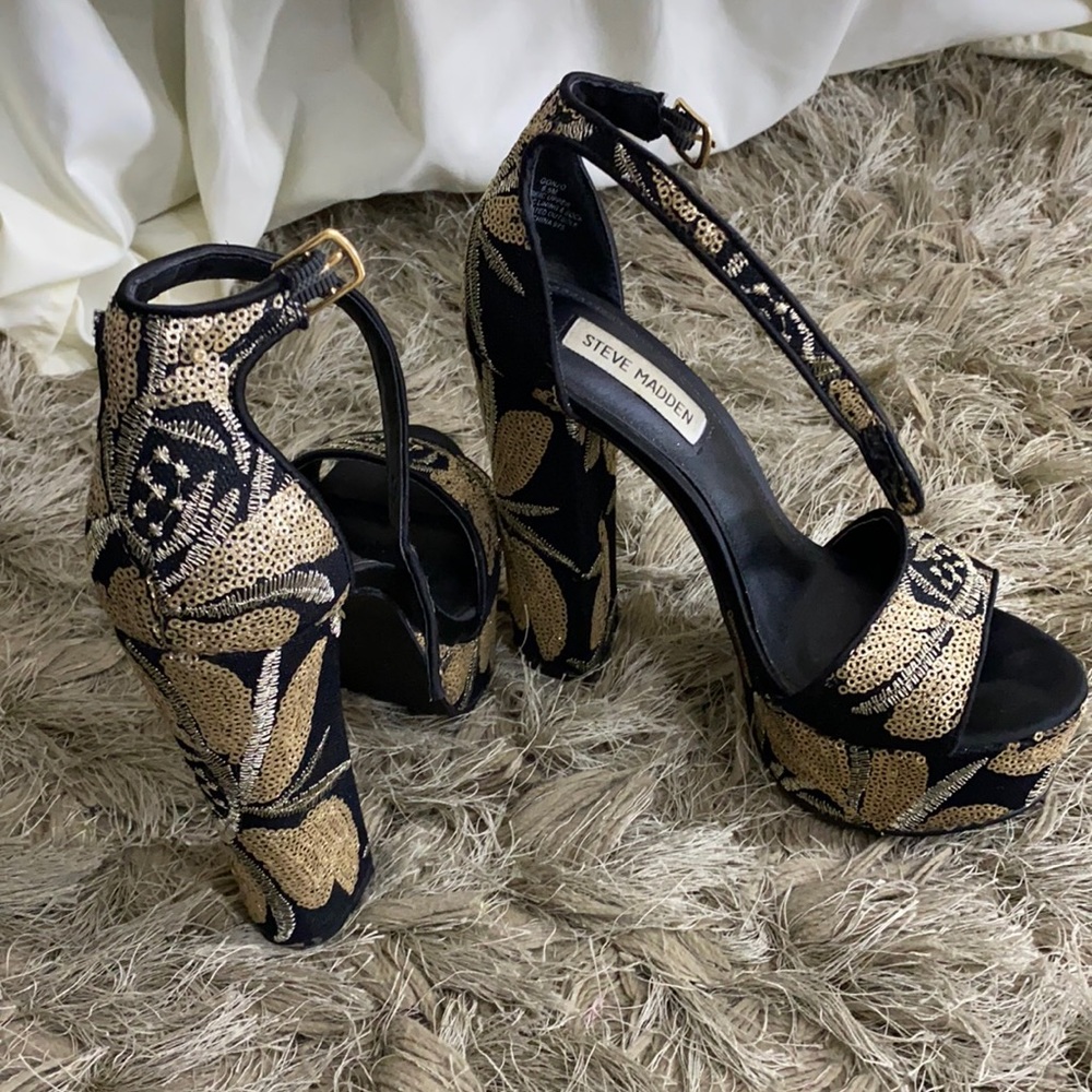 STEVE MADDEN GONZO SEQUIN HEELS
